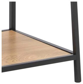 Fekete-natúr színű polcos állvány tölgyfa dekorral 77x175 cm Seaford – Actona