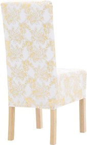 vidaXL 6 darab fehér szabott sztreccs székszoknya aranyszínű mintával