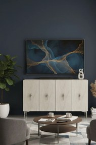 Salkım 120 - White, Travertine, Silver
