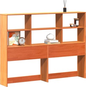 vidaXL viaszbarna tömör fenyőfa fejtámla tárolóval 160 cm