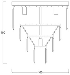 Brilagi - LED kristály mennyezeti lámpa MOZART 5xE14/40W/230V aranyszínű