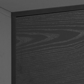 Fekete TV-állvány kőrisfa dekorral 140x45 cm Seaford – Actona