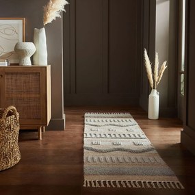 Világosszürke-natúr színű futószőnyeg 60x230 cm Medina – Flair Rugs