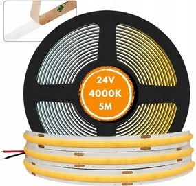 Led Szalag Cob Öntapadós Semleges 12V 4000K 5M Meleg Fehér 900LM Tekercs