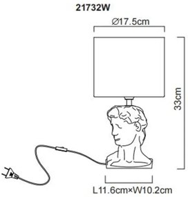 Globo 21732W - Asztali lámpa HERMES 1xE14/40W/230V fehér