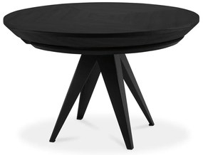 Kerek bővíthető étkezőasztal fekete asztallappal hosszabbító asztallappal ø 120 cm Magnus – Windsor &amp; Co Sofas
