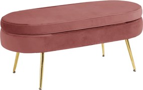 Luxus zsámoly/puff, rózsaszín Velvet szövet/króm arany, Art-deco, NOBLIN TABURET TYP 2
