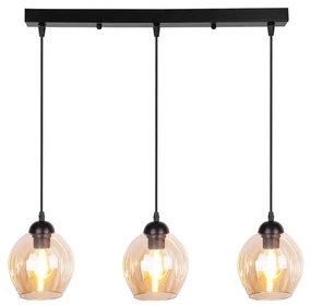 Fekete függőlámpa üveg búrával 14x70 cm Aspa – Candellux Lighting