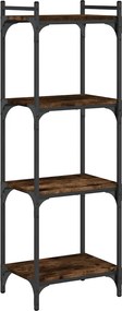 vidaXL 4 szintes füstös tölgy szerelt fa könyvespolc 40 x 30 x 120 cm