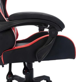vidaXL piros és fekete műbőr versenyszék RGB LED-világítással