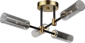 Felületre szerelt csillár TESSA 4xG9/8W/230V sárgaréz/füstfekete