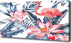 Vászonkép Flamingók és növények 120x60 cm