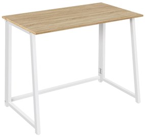 Összecsukható íróasztal ZARIMO 80×40 cm, fehér/sonoma tölgy