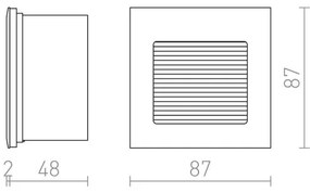 RED - Design Rendl - R10606 - LED Orientációs beépített lámpa INTRO LED/1W/230V
