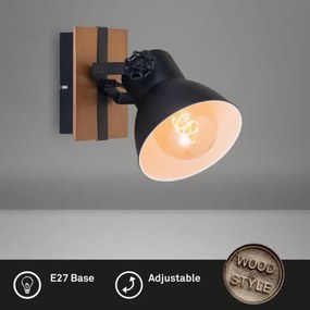 Briloner 2742-015 - Fali spotlámpa RETRO 1xE27/25W/230V fekete