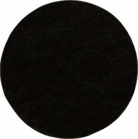 Kerek Szőnyeg Fekete Elegáns Nappaliba Puha Gyapjú Lima átm. 140 cm