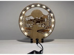 Li-Go 23598/DUB2 - LED Dimmelhető asztali díszlámpa LED/12W/230V 20x22 cm tölgy