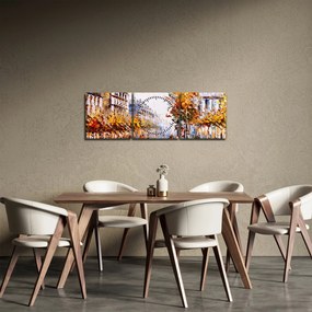 Kép - Utca Párizsban (órával) (90x30 cm)