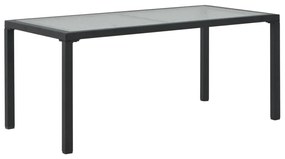 3-részes szürke polyrattan kerti bútorszett párnákkal