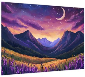 Kép - Lila táj (70x50 cm)