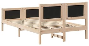 Ágykeret fejtámlával Sötétszürke 120 x 200 cm Tömör fenyőfa