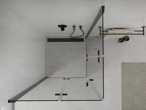 Mexen Lima Duo összehajtható zuhanykabin 90 x 90 cm, átlátszó, fekete - 856-090-090-70-00-02