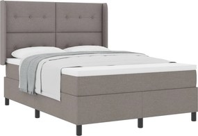 vidaXL Boxrugós ágy matracmal fejtámlával Tópszínű 140 x 190 cm szövet