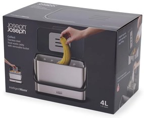 Ezüstszínű komposztálható hulladék gyűjtő 4 l Collect – Joseph Joseph