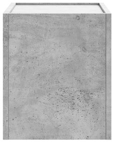Betonszürke falra szerelhető éjjeliszekrény 45 x 30 x 35 cm