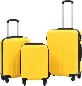 vidaXL 3 db sárga keményfalú ABS gurulós bőrönd