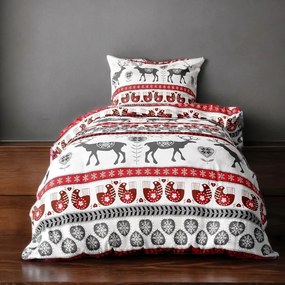 Pamut karácsonyi mintájú ágyneműhuzat Homa ORA ROMANCE 140X200 cm