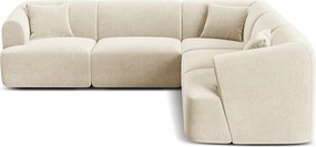 Bézs bársony sarokkanapé Campi – Cosmopolitan Design