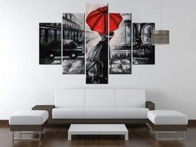 Gario Órás falikép Vörös csók az esoben - 5 részes Méret: 150 x 105 cm