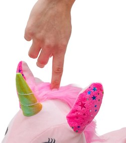 Plüss felfújható ugráló ló hangokkal Baby Mix Egyszarvú