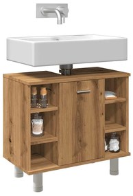 Fürdőszobai szekrény kézműves tölgy 60x32x53,5 cm műszaki fa