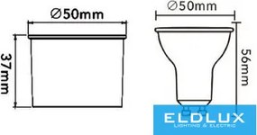 UNIVERSO Spot lámpa a Gu10 helyett 7w 540lm 4000k RA90 D50x56mm IP20