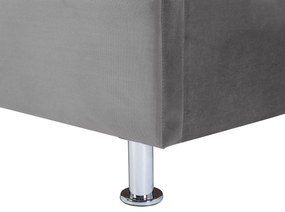 Sötétszürke bársony ágyneműtartós franciaágy 140 x 200 cm METZ Beliani