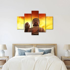 Kép - Buddha piros és sárga háttérrel (150x105 cm)