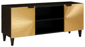 TV szekrény Fekete és Arany 105 x 33 x 46 cm tömör mangófa