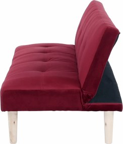 Kanapé széthúzhatós, bordó/tölgy, ALIDA