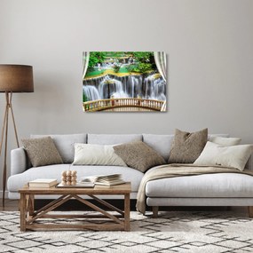Kép - Varázslatos vízesések megtekintése (üvegen) (70x50 cm)
