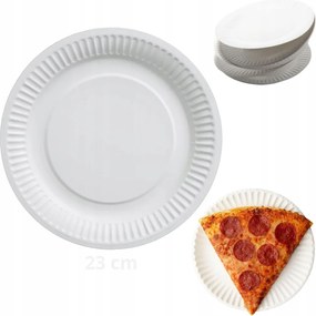 Papírtányér fehér 23 cm eldobható desszertes tányér grill 100db