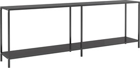 vidaXL fekete edzett üveg tálalóasztal 220 x 35 x 75,5 cm
