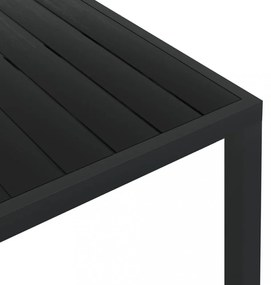 fekete alumínium és WPC kerti asztal 185 x 90 x 74 cm