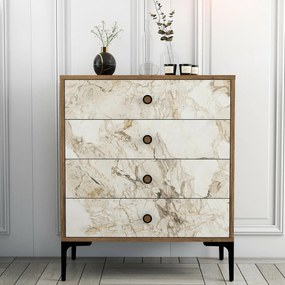 Lizbon White and Walnut komód