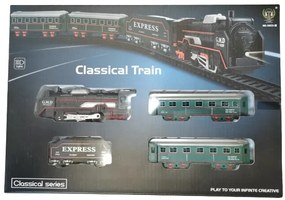 Classical Train Elemes Kisvasút Szett fény És Hanghatással Vonat Vasút Készlet