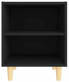 2 db fekete éjjeliszekrény tömör fa lábakkal 40 x 30 x 50 cm
