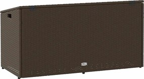 Barna Polyrattan Kerti Tárolóláda 110X50X58 Cm
