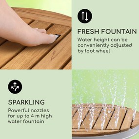 Blumfeldt Sumatra Teak Round, kerti zuhanyzó, alumínium, teakfa, fogantyú