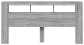 szürke sonoma szerelt fa LED-es fejtámla 200 x 18,5 x 103,5 cm